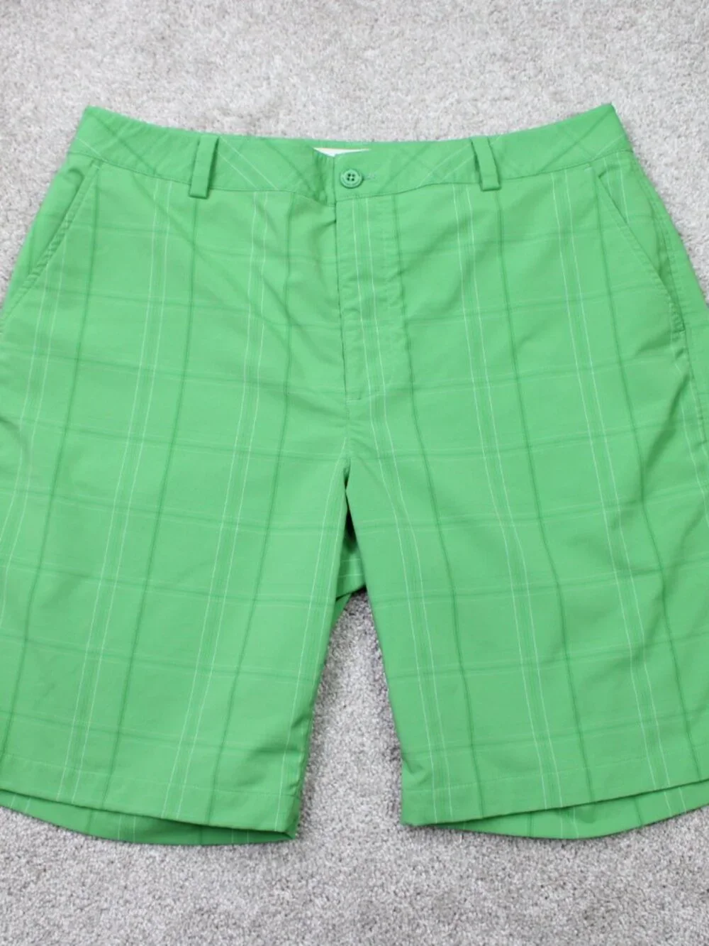 Under Armour Performance Shorts Mens 36 R Green Check UA Golf 10